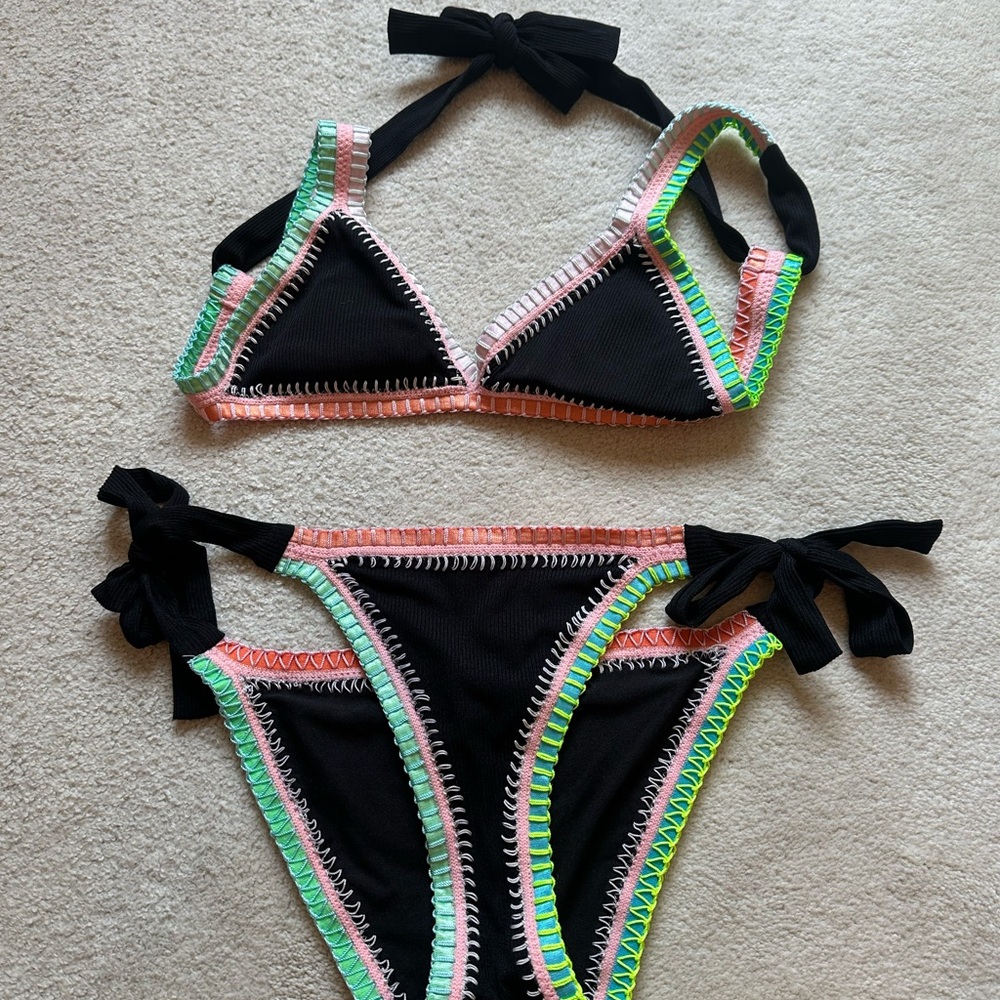 Black Bikini with Vibrant Trim